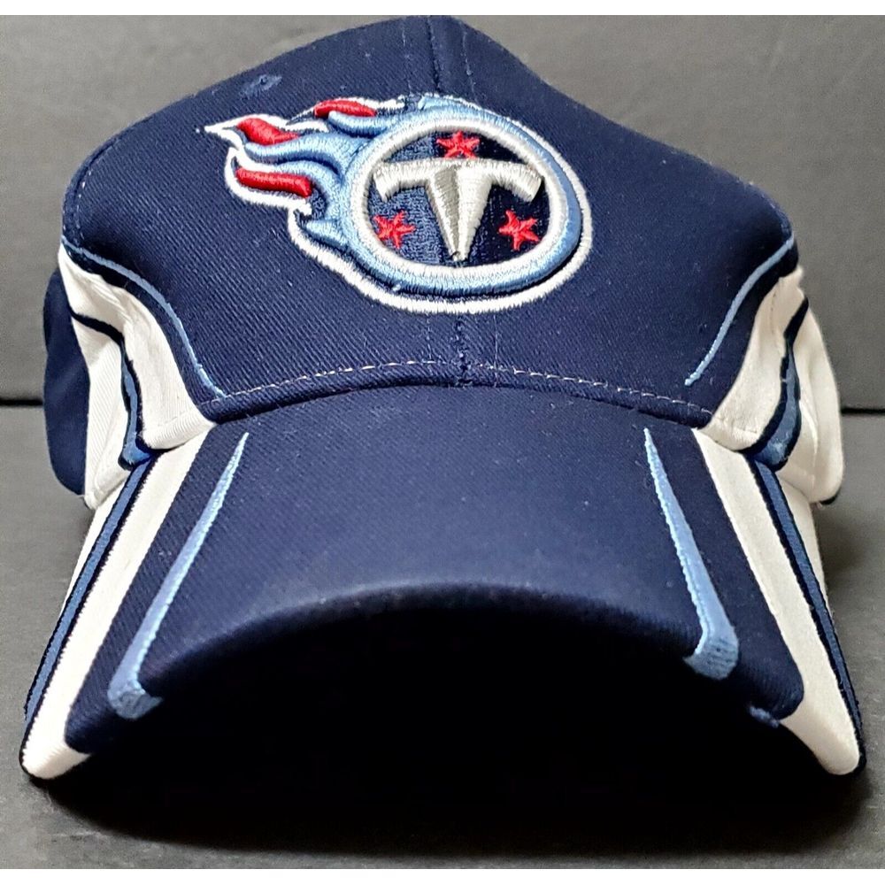 Tennessee Titans NFL Team Apparel Baseball Cap Navy/White/Red Stripes 3D Logo